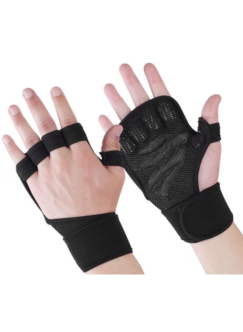 Gym Gloves for Women and Men, Workout Gloves with Wrist Straps, Anti-skid Wear-resistant Breathable Workout Exercise Fitness Training Gloves for Weightlifting, Workout, Cross Training, Cycling - Image 1
