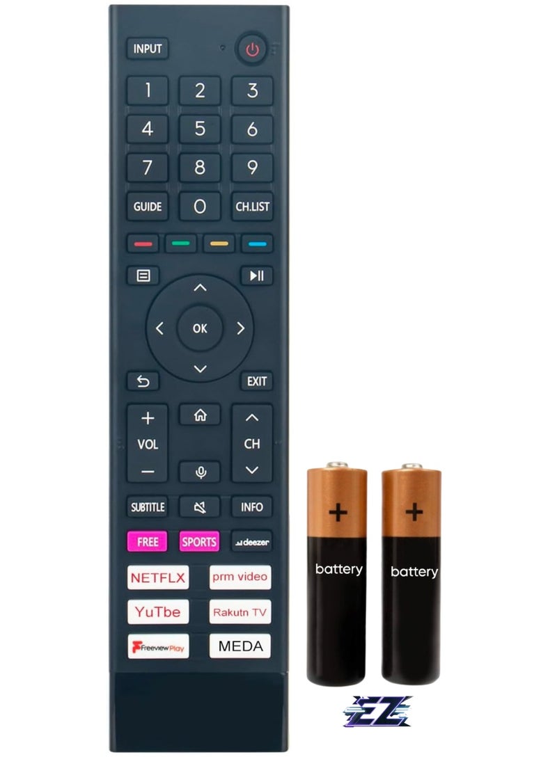 ELTRAZONE ERF3A80 Replacement Voice Remote Suitable for Hisense 4K UHD Smart TV 55A7GQTUK 60A6G 65A6G 65A6GTUK 65A70GQ 65A70GQTUK 65A71GQ 65A71GQCH 65A71GQTUK with battery - Image 1