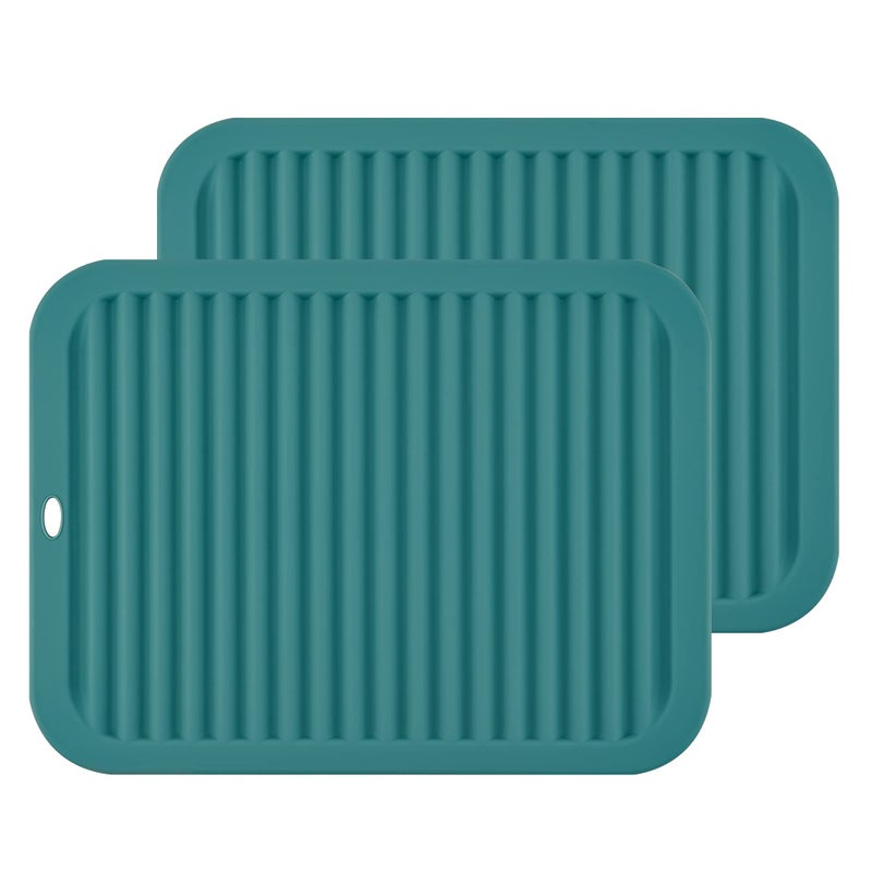 Smithcraft Smithcraft Silicone Trivets for Hot Dishes Pots and Pans Hot Pads for Kitchen Counter Silicone Pot Holders Mats Heat Resistant Mat for Quartz Countertops Multi Use Trivet Set 2 Teal 