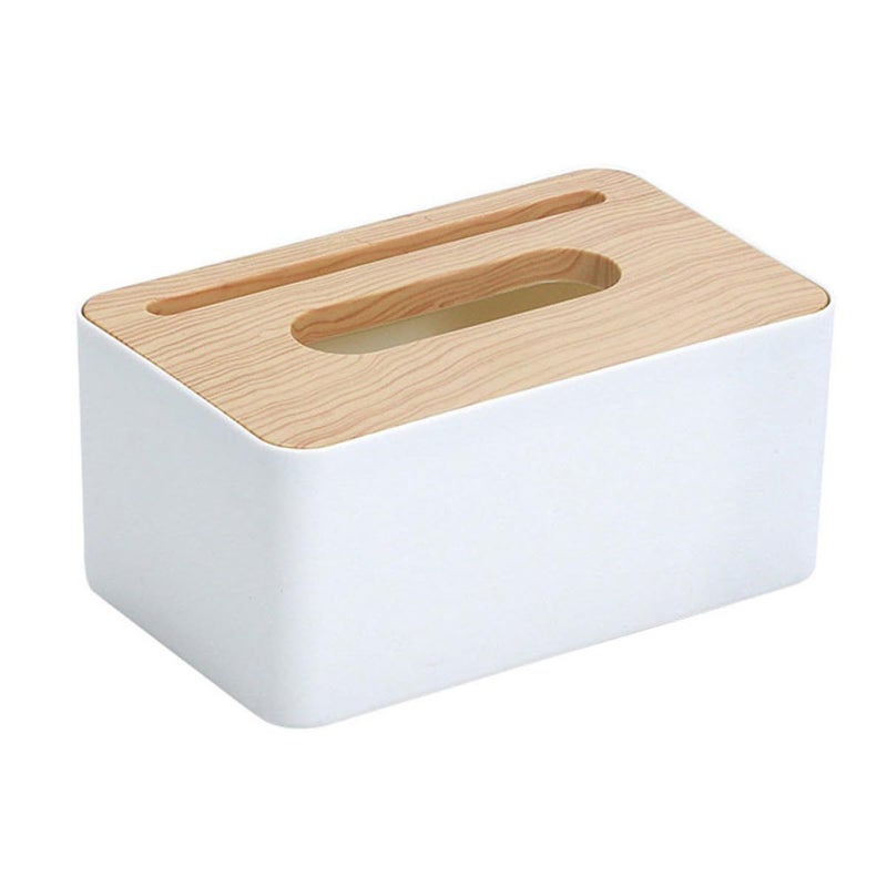 Luxshiny Wood Grain Tissue Box Holder Decorative Napkin Storage Case Tissue Paper Holder for Living Room Dining Room Tabletop Bathroom - Image 2
