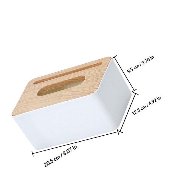 Luxshiny Wood Grain Tissue Box Holder Decorative Napkin Storage Case Tissue Paper Holder for Living Room Dining Room Tabletop Bathroom - Image 3