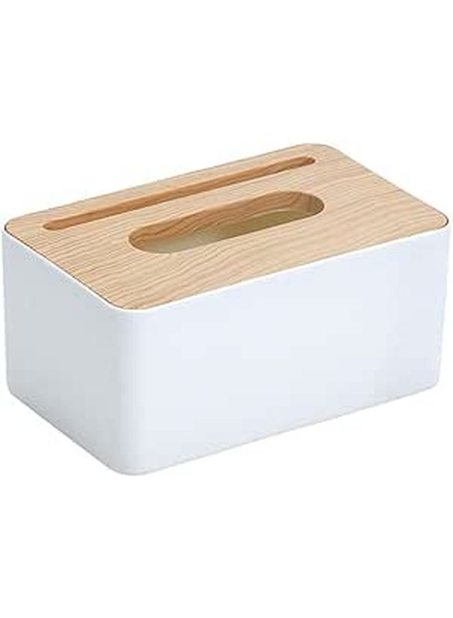 Luxshiny Wood Grain Tissue Box Holder Decorative Napkin Storage Case Tissue Paper Holder for Living Room Dining Room Tabletop Bathroom - Image 1