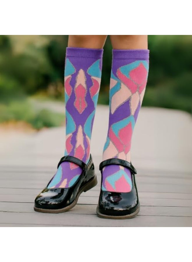 Glitters Funky 3D High Socks for Kids & Teens – Colorful Knee-High Novelty Socks with Plush 3D Elements | Fun Cartoon, Sweets & Racing Fish Designs | Free Size, 2-Pair Set - Image 2