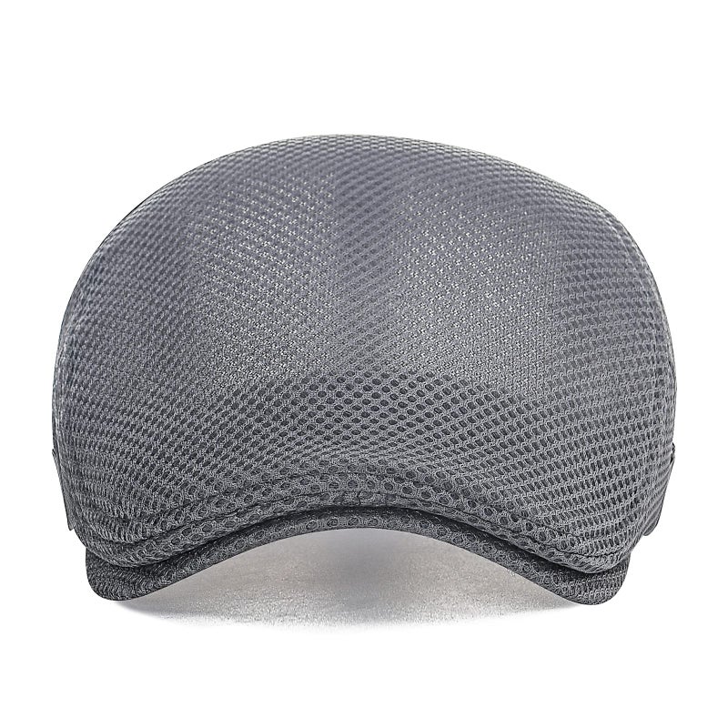 VOBOOM Men Breathable Mesh Summer Hat Adjustable Newsboy Beret Ivy Cabbie Flat Cap (Gray) - Image 3