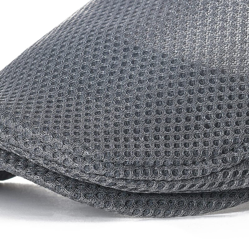 VOBOOM Men Breathable Mesh Summer Hat Adjustable Newsboy Beret Ivy Cabbie Flat Cap (Gray) - Image 5