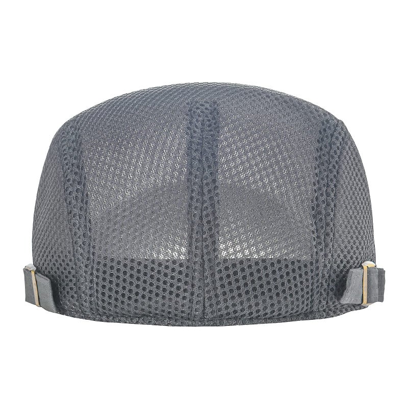 VOBOOM Men Breathable Mesh Summer Hat Adjustable Newsboy Beret Ivy Cabbie Flat Cap (Gray) - Image 4