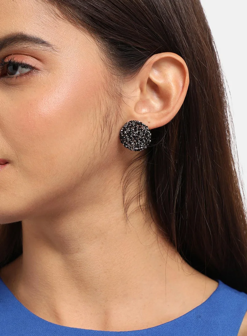 SOHI Embellished Cluster Circular Artificial Stud Earring Jewellery