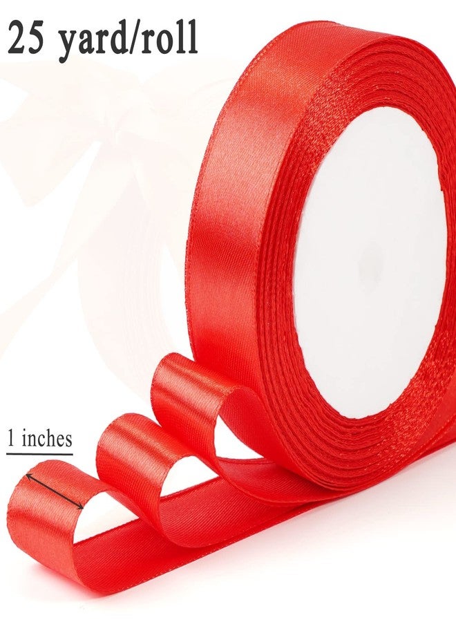 FUNFERY 12 Rolls 300 Yards 1 Inch Satin Ribbon Assorted Colors - 25 Yards/Roll, Ribbon for Gift Wrapping Girl Hair Bow, Ribbons for Crafts Party Wedding Decor - Image 4