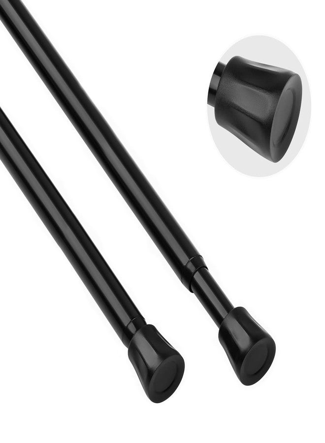 TYRON TYRON TYRON 2Pcs Spring Tension Curtain Rods for Windows 28 to 48 Inch, Black Adjustable Extendable Small Tension Rod No Drill, Room Divider Doorway Curtain Tension Rod - Image 1
