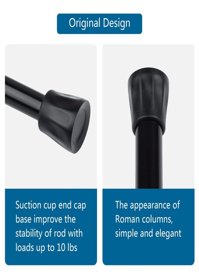 TYRON TYRON TYRON 2Pcs Spring Tension Curtain Rods for Windows 28 to 48 Inch, Black Adjustable Extendable Small Tension Rod No Drill, Room Divider Doorway Curtain Tension Rod - Image 3
