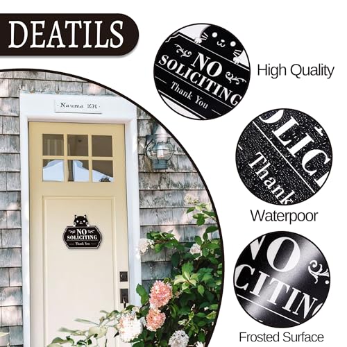 LUHIMO No Soliciting Sign for Front Door，Funny No Soliciting Sticker for House, Home and Business，Self-Adhesive Vinyl No Solicitation Signs for Front Door, Apartments, and Office - Image 3