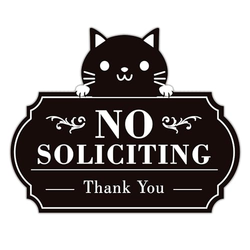 LUHIMO No Soliciting Sign for Front Door，Funny No Soliciting Sticker for House, Home and Business，Self-Adhesive Vinyl No Solicitation Signs for Front Door, Apartments, and Office - Image 1