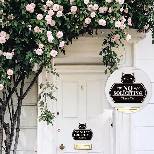 LUHIMO No Soliciting Sign for Front Door，Funny No Soliciting Sticker for House, Home and Business，Self-Adhesive Vinyl No Solicitation Signs for Front Door, Apartments, and Office - Image 4