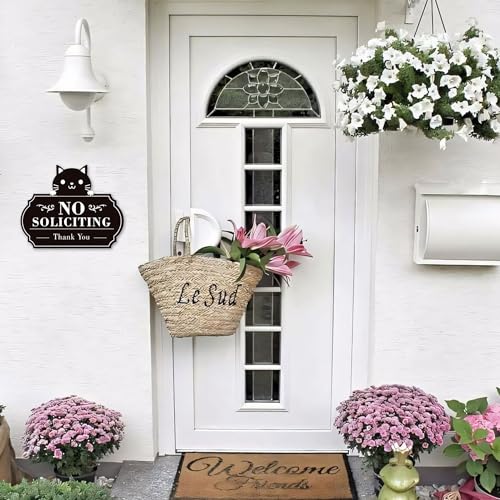 LUHIMO No Soliciting Sign for Front Door，Funny No Soliciting Sticker for House, Home and Business，Self-Adhesive Vinyl No Solicitation Signs for Front Door, Apartments, and Office - Image 5