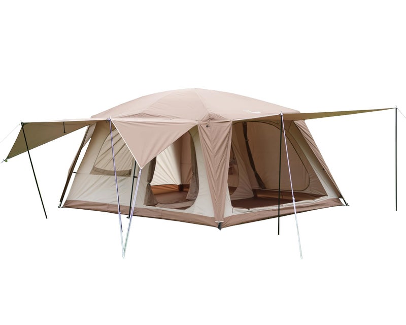 Vidalido 8-10 Person Camping Tent with 3 Door 2 Room Large Family Cabin Tents, Double Layer Waterproof Portable Glamping Tent, Big Tents for Outdoor Picnic Camping Hiking and Family Gathering - Image 1