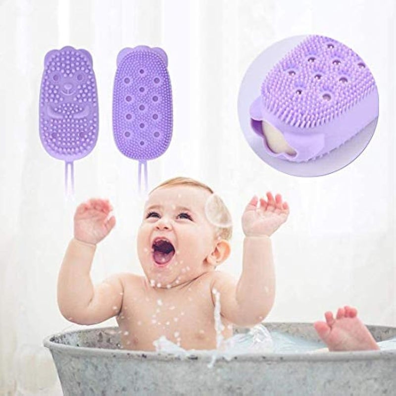 Bubble Bath Brush, Silicone Bath Body Brush,Body Brush Double Side Brush Quick Foaming Bubble,for Sensitive and all Kinds of Skin（Purple） - Image 2