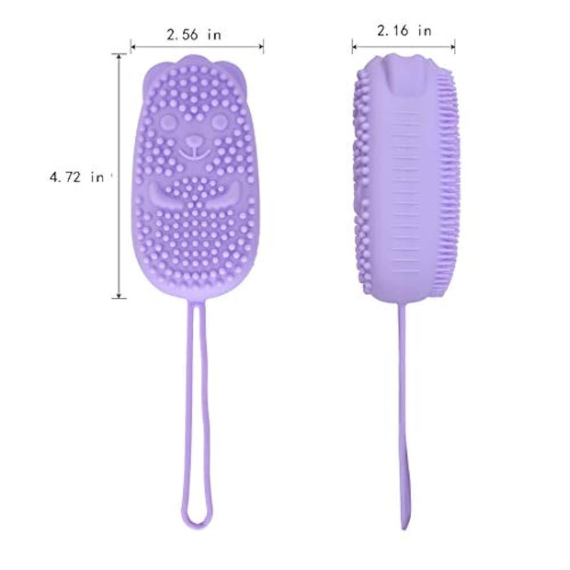 Bubble Bath Brush, Silicone Bath Body Brush,Body Brush Double Side Brush Quick Foaming Bubble,for Sensitive and all Kinds of Skin（Purple） - Image 4