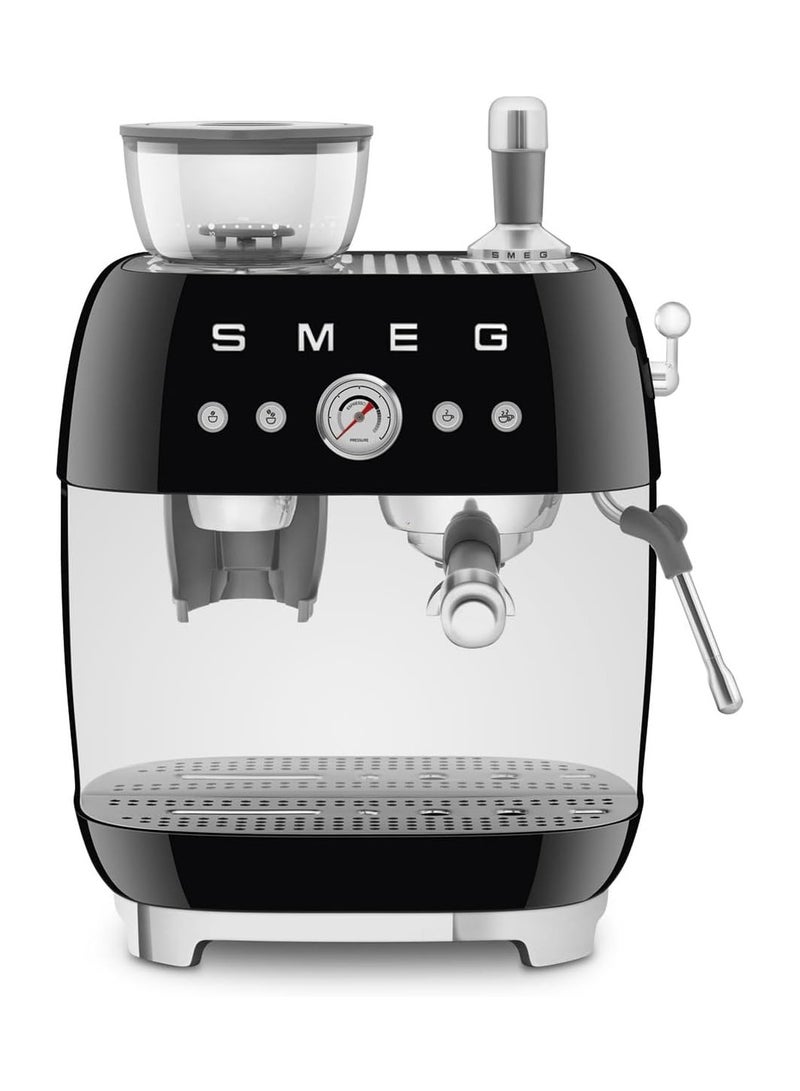 smeg 50s Retro Style Coffee Machine with Built-in Grinder, Manual Espresso Maker, 4L Water Tank, Gloss Finish  - Image 4
