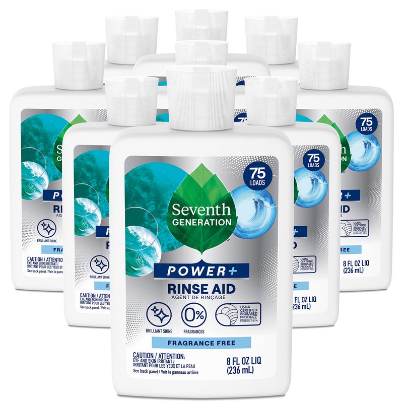 Seventh Generation Power Dishwasher Rinse Aid Fragrance Free 8 fl oz Pack of 9 - Image 3