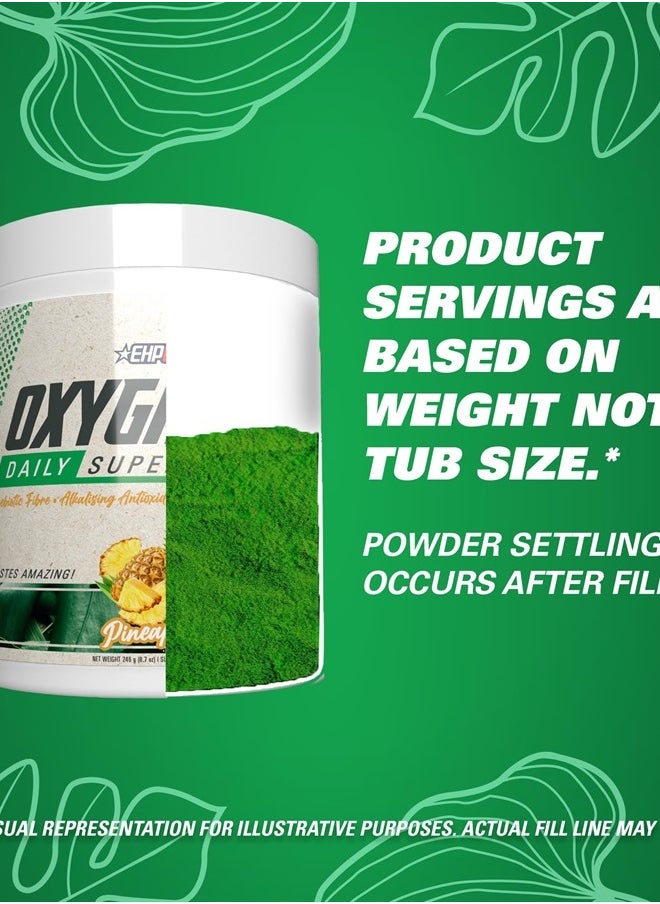EHP Labs - EHPlabs OxyGreens Super Greens Powder - Spirulina & Chlorella Superfood, Green Juice Powder & Greens Supplements with Prebiotic Fibre, Antioxidants & Immunity Support, 30 Serves (Pineapple) - Image 1