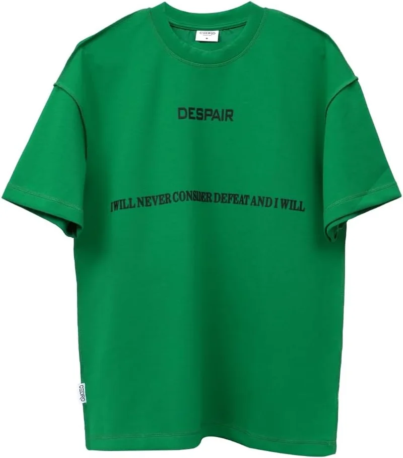 سيدرو Cedro Men's Oversize Graphic Tee in Green with Motivational Print