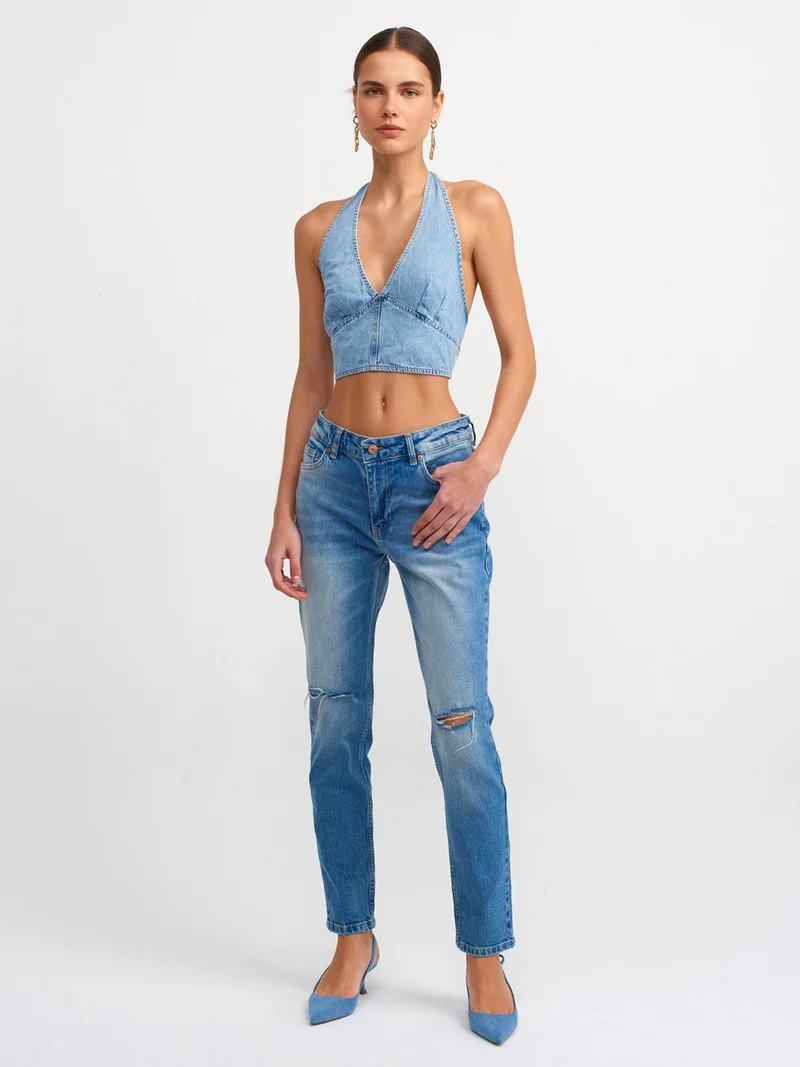 ديلفين 50716 Bra Look Denim Bustier-Blue
