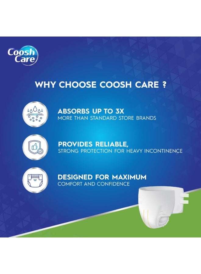 CooshCare Adult Diapers for Men & Women, Large (L), 10 Count – Super Absorbent Disposable Briefs with Cloth-Like Comfort, Multi-Fixation Velcro Straps, Leakproof Protection & Wetness Indicator  - Image 4