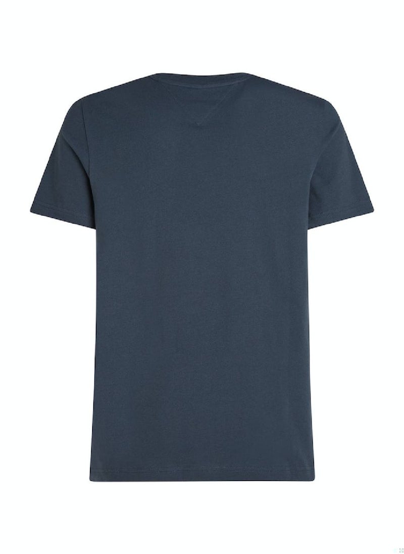TOMMY HILFIGER Men's Logo Embroidery Slim Fit T-Shirt -  Pure cotton, Grey  - Image 5