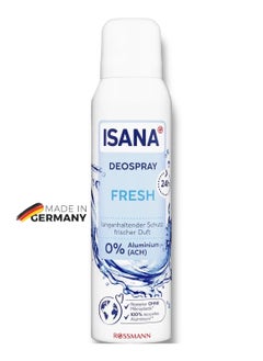 isana German Brand, ISANA Deo spray, Fresh Female Deodorant Spray.150Ml.  - Image 1