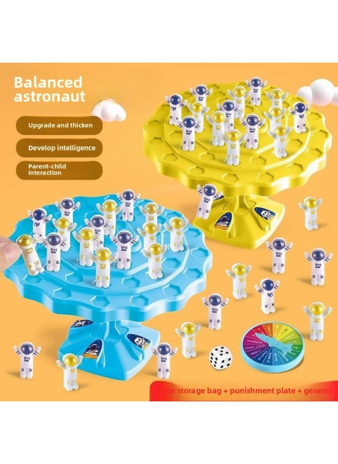 Generic - Balanced Spaceman Tree Stack Music Children's Brain Game Training Toy Thinking Board Game Parent-Child Interaction-Color:Balanced Astronaut⭐Blue [48 Astronauts + Stickers + Punishment Plate + Dice + Storage Bag] - Image 1