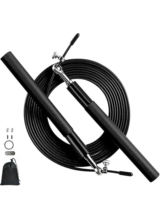 PROMASS Skipping Rope, Double 360° Swivel Ball Bearings Tangle-Free With Aluminum Handle, Durable And Adjustable Speed Skipping Rope, Steel Coated Rope For Training, Fitness, Exercise - Image 1