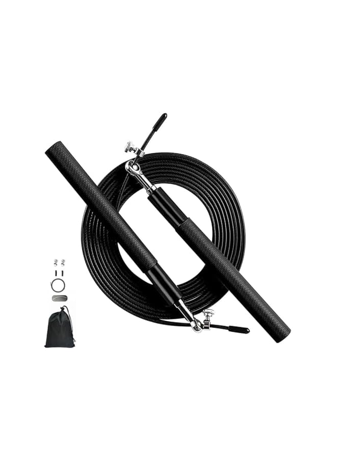 PROMASS Skipping Rope, Double 360° Swivel Ball Bearings Tangle-Free With Aluminum Handle, Durable And Adjustable Speed Skipping Rope, Steel Coated Rope For Training, Fitness, Exercise - Image 2