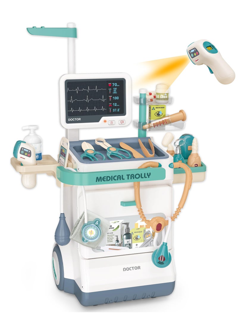 XiuWoo Kids' Doctor Kit, 26-Piece Pretend Medical Station Toy Set with Play Stethoscope and Instruments, Ideal Role Play Gift for Toddlers and Young Children - Image 1