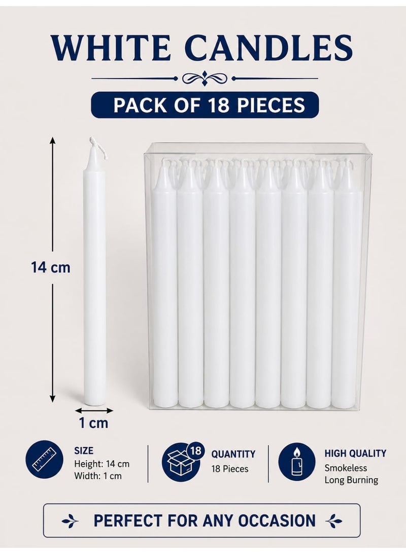 Scented Candles White 18 Pieces Set 14 cm - Image 1