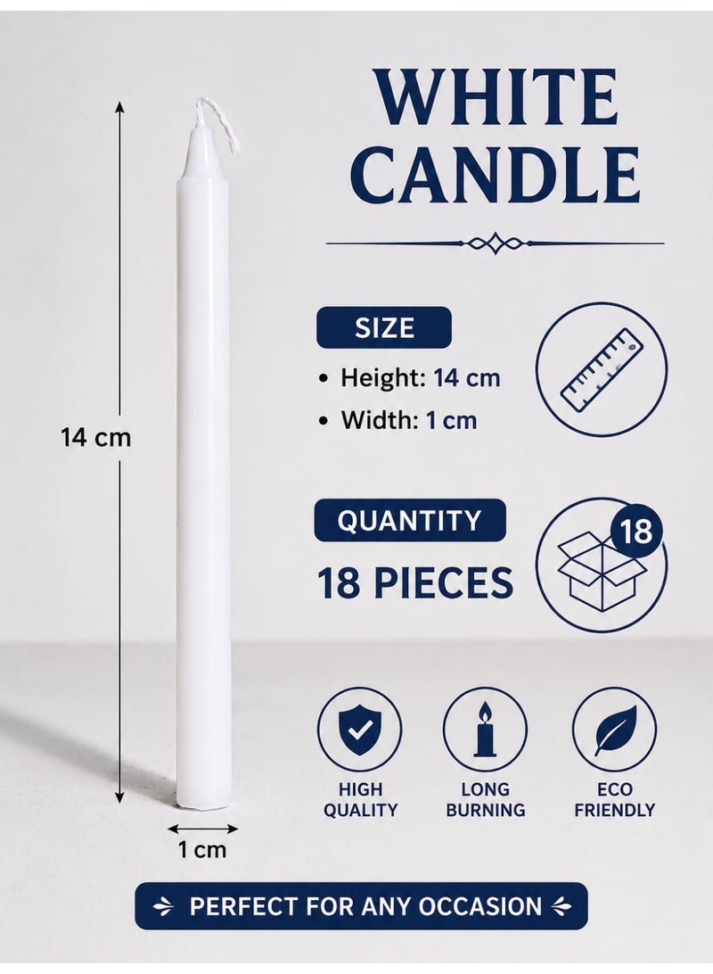 Scented Candles White 18 Pieces Set 14 cm - Image 2