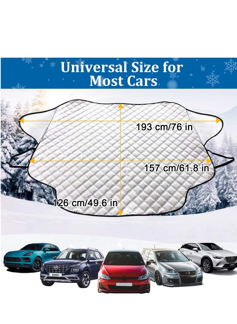 Generic Car Windscreen Cover, Ultra Thick Windscreen Cover, Heavy Duty Ultra Thick Protective Windshield Ice Cover Snow Frost Dust Sun Shade Protector 4 Layers in All Weather(Large Size 193 * 126cm) - Image 4
