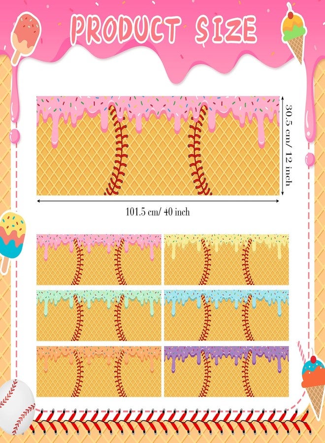 Batiyeer 12 Pcs Baseball Ice Cream Drip Cooling Towels 40 x 12 Inch Softball Team Gifts Towel Microfiber Breathable Chilly Ice Towels for Gym, Camping, Outdoor Sport Hot Weather - Image 2