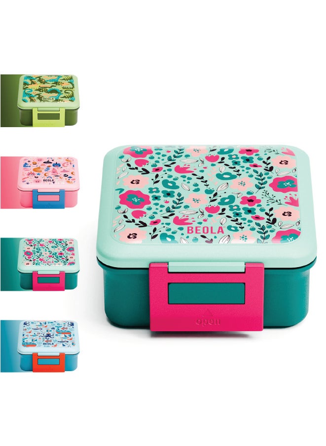 BEOLA Lunch Box for Kids with Food Jar Inside, Multi Compartment Bento Lunch Box with 240ml Food Thermos and Ice Pack, Tiffin Box for Kids with Insulated Steel Jar, Lightweight BPA free(Ever Blooming)  - Image 2