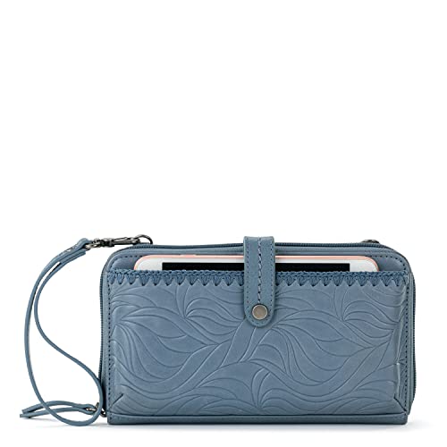 The Sak Iris Smartphone Crossbody Purse - Women's Cellphone Bag & Wallet For Everyday - Convertible Wristlet With Zipper in Maritime Wave Embossed/Leather - Image 1