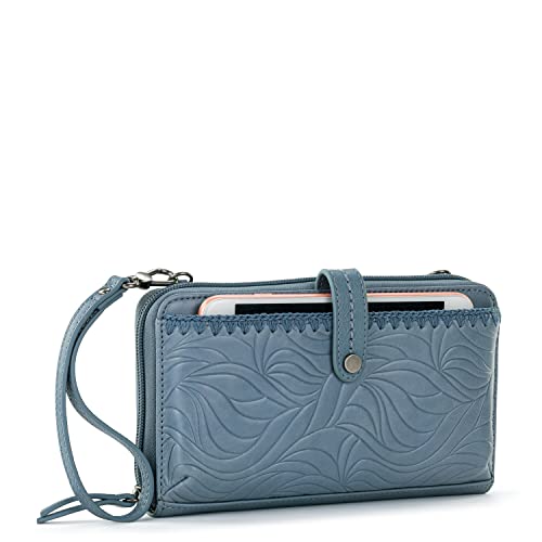 The Sak Iris Smartphone Crossbody Purse - Women's Cellphone Bag & Wallet For Everyday - Convertible Wristlet With Zipper in Maritime Wave Embossed/Leather - Image 2