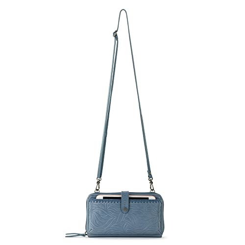 The Sak Iris Smartphone Crossbody Purse - Women's Cellphone Bag & Wallet For Everyday - Convertible Wristlet With Zipper in Maritime Wave Embossed/Leather - Image 5