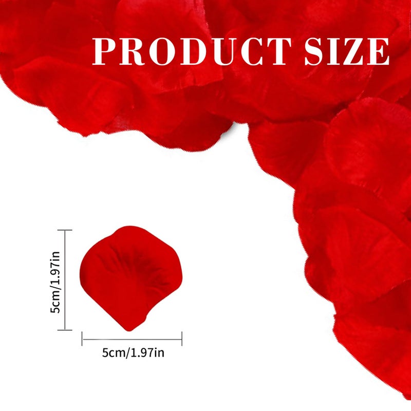 SHINTAYL 1200PCS Rose Petals for Bedroom - Fake Roses Petal Faux Flowers  Artificial Roses Petals for Marry me  Valentines  Proposal  Anniversary  Wedding Love Decorations Romantic Party (Red) - Image 2