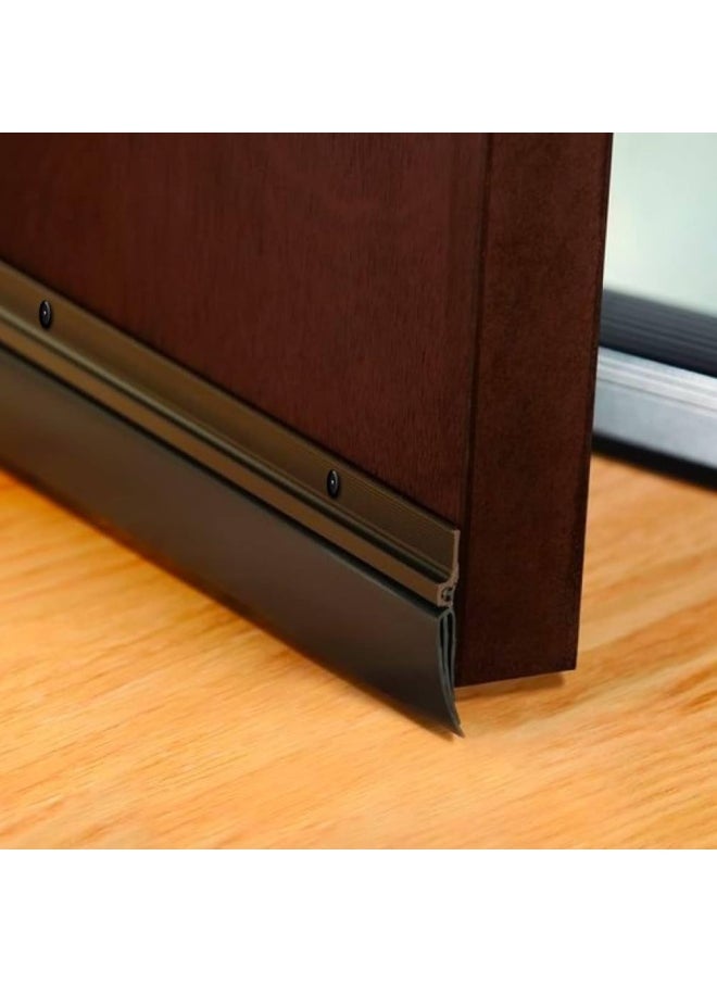ROBUSTLINE Door Bottom Seal Rubber Brown 90Cm With Screw Under Door Seal For Exterior/Interior Doors Door Seal Sound Proof Under Door Draft Blocker Dust And Noise Repellent 
