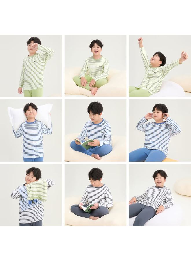 TABE Little Tony Chubby Boys Autumn Long Johns Set Spring And Autumn Children's Skin-friendly Underwear Youth Base Layer Pajamas 10a Antibacterial - Image 3