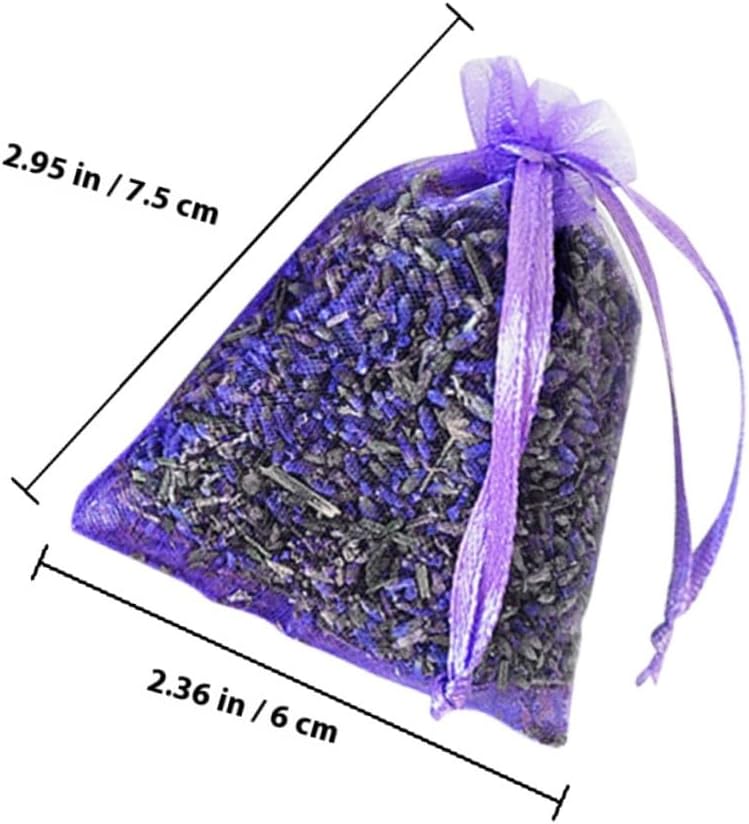 10pcs Dried Lavender Sachets Hanging Fragrant Sachet Bags for Car and Closet Air Freshener with Natural Lavender Buds Scent Pouch for Home and Wardrobe Use - Image 2