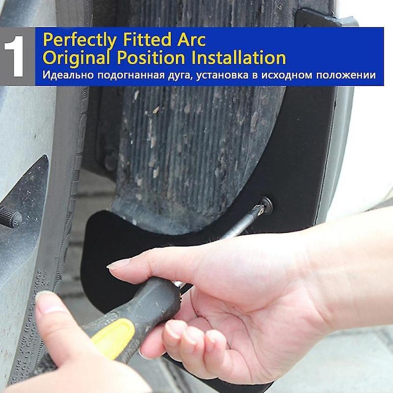 Mud Guard: 4 Black ABS Plastic Flaps - Durable Long Lasting Car Protection for Rainy Days Dirt Roads & Car Care - Image 3