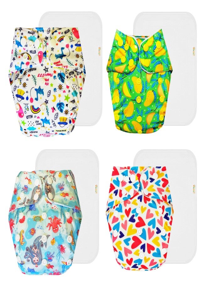 Dumbledo Premium Cloth Diaper with Cotton Insert (Pack of 4) | Snug Fit | Leakproof | Easy to Clean | Trusted by Moms | 3 Months - 3 Years | Unisex Baby - Image 1