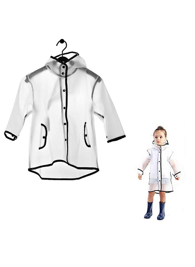 إسكدنيا Kids Raincoat EVA Rain Poncho,Portable Hooded Poncho Jacket Rain Coat for Boys Girls Children - Image 1