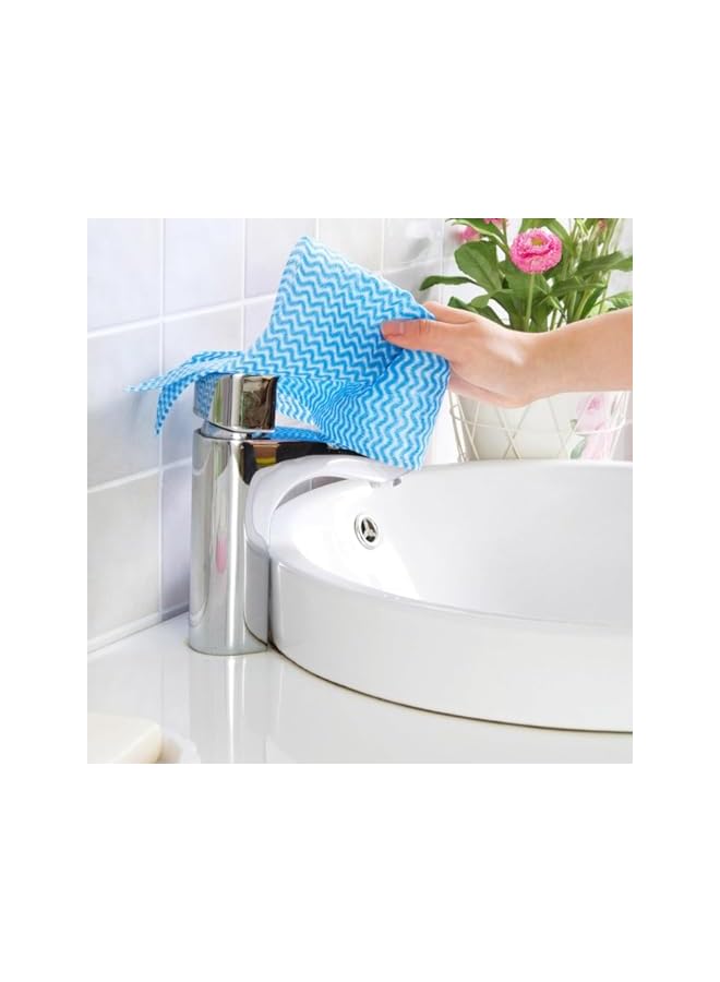 promass Disposable Cleaning Towels, 3 Rolls 150 Sheets Dish Towels and Dish Cleaning Cloths Reusable Towels, Handy Cleaning Wipes, Kitchen Cloth All Purpose Dish Cloths Non Woven Blue Cloths Wash Free - Image 3