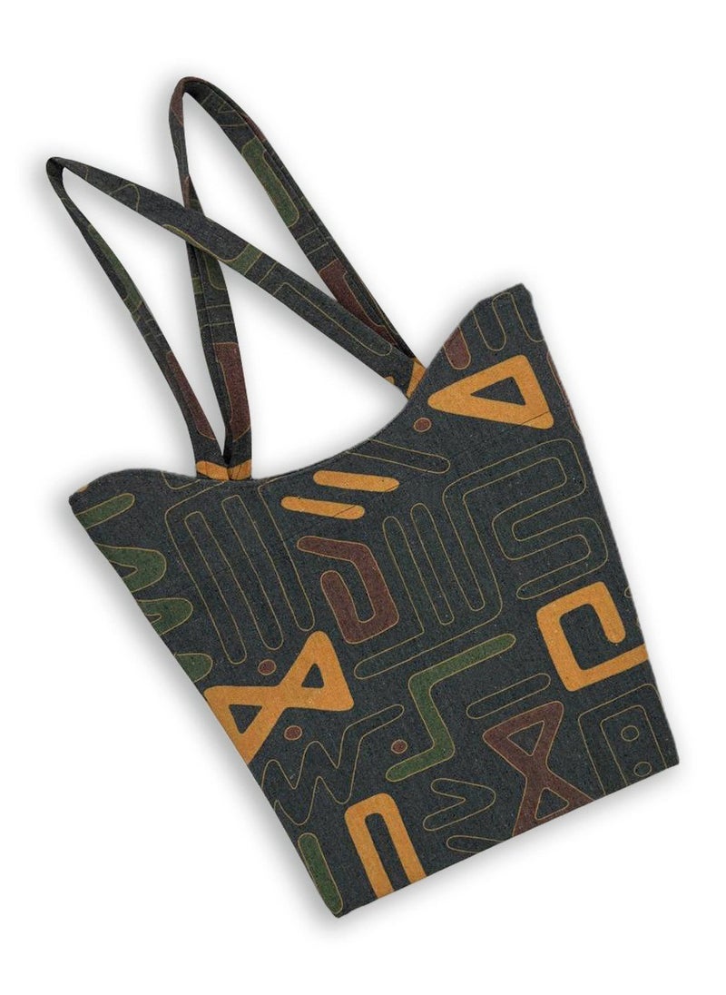 Gharibo Bags casual printed linen tote bag W230005B 